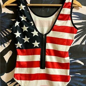 American Flag Zip Swimsuit